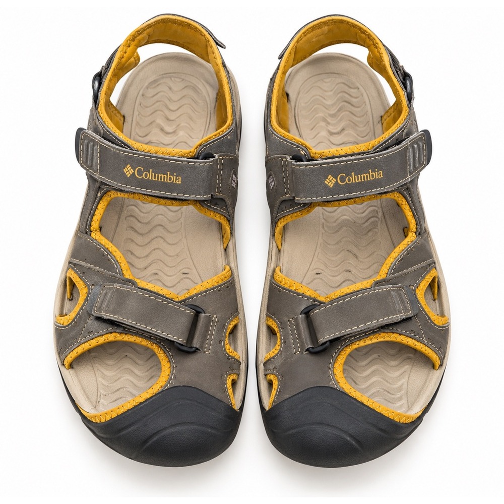 Columbia Watu Mens Grey Yellow Hiking Sport Sandals Size 13